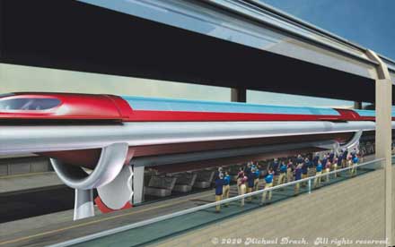 Magnetic levitation twin pipe transport system